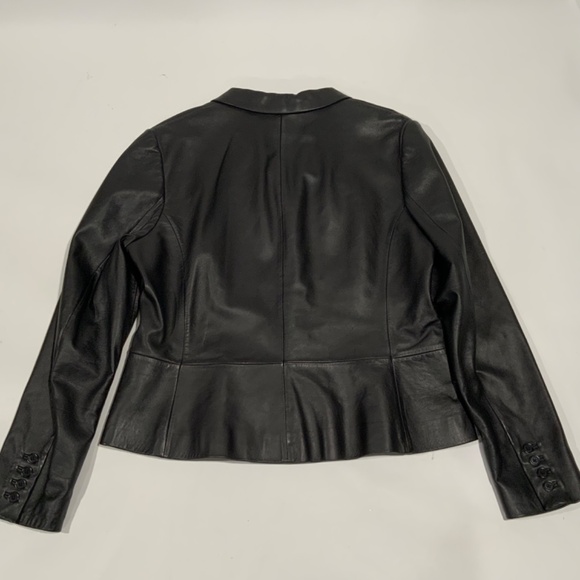 Lauren Ralph Lauren Sz XL Black leather Blazer Jacket - Picture 10 of 10